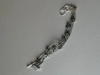 Pulseira Multi Fios Florzinhas Banho de Prata