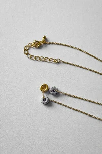 Colar Trio Cravejado | Banho Ouro 18k e Ródio | Minimalista