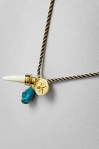 Colar Cordão Pingentes Estrela, Mão, Dente | Banho Ouro 18k | Autêntico