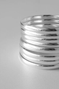 Kit 8 Pulseiras de Argola Fio Liso 6mm | Prata 925 | Mix Absoluto