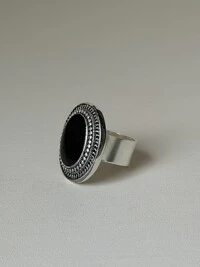 Anel Oráculo Boho Oval Ajustável em Banho de Prata | Tatsi