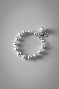 Pulseira Esferas Escovadas | Banho de Prata 925 | Minimalista