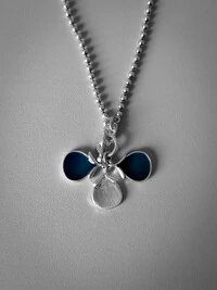 Colar Gotas Azul Pingente Triplo | Banho de Prata 925