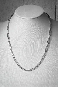 Corrente Elos Longos | Banho de Ródio | Moderna