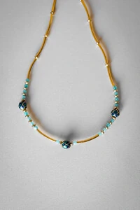 Colar Jade Amazonita | Banho de Ouro 18k | Natural