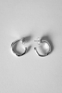Brinco Argola Aberta Orgânica | Banho Ródio | Minimalista