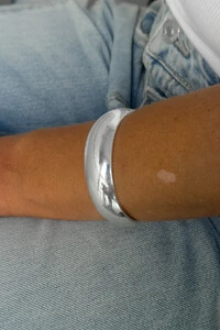 Bracelete Bombê Liso Ajustável | Banho De Prata 925