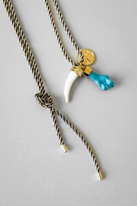 Colar Cordão Pingentes Estrela, Mão, Dente | Banho Ouro 18k | Autêntico