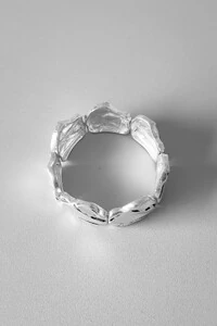 Pulseira Placas Orgânicas | Banho Prata 925 | Moderna