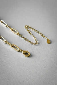 Corrente Elos Longos | Banho de Ouro 18k | Moderna