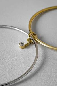 Pulseira 3 Fios Pingentes | Banho Ródio e Ouro 18k | Contemporâneo