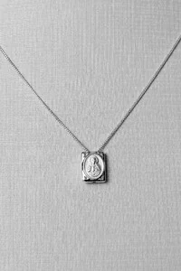 Escapulário Retangular Sagrado Coração | Prata 925 | Proteção