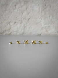 Trio de Brincos X | Banho de Ouro 18k | Minimalista