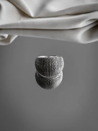 Anel Pipoca Texturizado | Prata 925 | Moderno