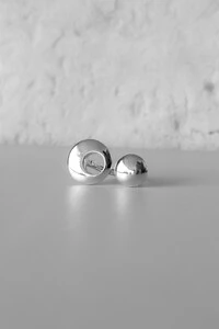 Anel Duas Esferas | Prata 925 | Aberto