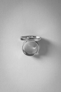 Anel Cristal Ajustável | Banho de Ródio | Moderno