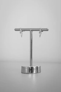 Brinco Solitário Halo Gota Geométrica | Prata 925 | Moderno