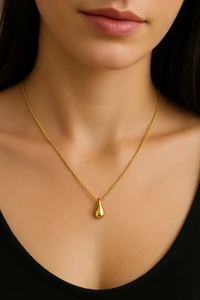Colar Gota Lisa | Banho de Ouro 18k | Minimalista