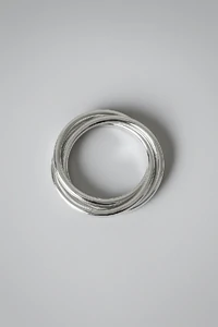 Pulseira Tripla Lisa Entrelaçada | Banho de Prata 925 | Moderna