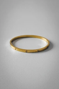 Bracelete Parafuso Liso | Banho de Ouro 18k | Moderno
