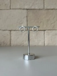 Brinco Círculo Vazado Banho de Prata