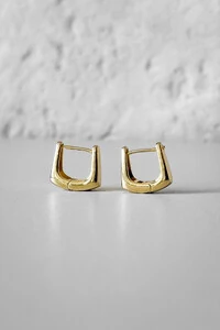 Brinco Argola Quadrada Lisa | Banho Ouro 18k | Moderno