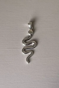 Pingente Serpente 7 cm em Prata 925