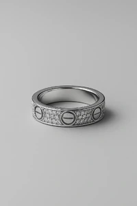 Anel Cravejado com Apliques Redondos | Banho de Ródio | Sofisticado