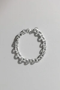 Pulseira Chain | Banho de Prata | Elo Oval Grosso