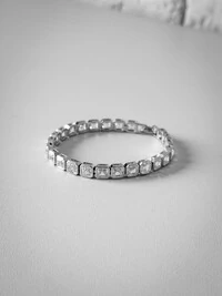 Pulseira Zircônia Branca | Banho de Ródio | Elegante