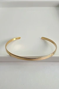 Bracelete Liso Fino Aberto | Banho de Ouro 18k | Minimalista