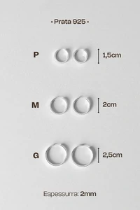 Brinco Argola Fio Quadrado 2mm | Prata 925