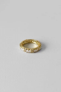 Anel Eternity | Banho de Ouro 18k | Zircônias Cravadas