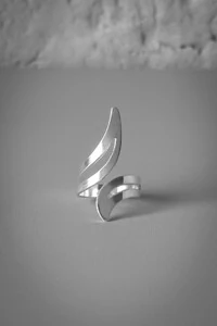 Anel Chama Fluida | Banho de Prata 925 | Moderno