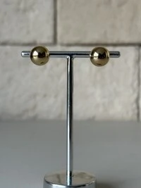 Brinco Bolinha Esfera Banho de Ouro 18k