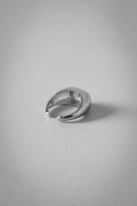 Anel Cristal Ajustável | Banho de Ródio | Moderno