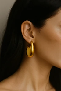 Brinco Gota Orgânica | Banho de Ouro 18k | Elegante