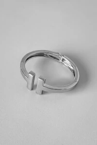 Bracelete T Aberto | Banho Ródio | Inspiração