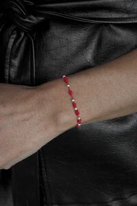 Pulseira da Sorte | Banho de Prata | Fio Vermelho 7 Nós