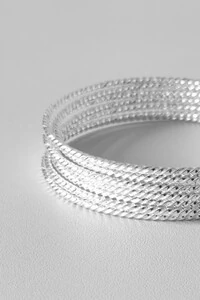 Kit 7 Pulseiras de Argola Fio Torcido | Prata 925 | Mix Pulseirismo