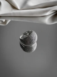 Anel Pipoca Texturizado | Prata 925 | Moderno