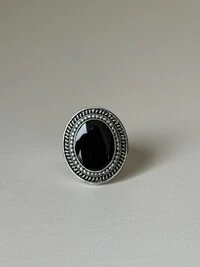 Anel Oráculo Boho Oval Ajustável em Banho de Prata | Tatsi