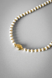 Colar Pérolas e Peixe Dourado | Banho de Ouro 18k | Exclusivo