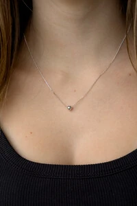 Colar Pingente Esfera Lisa | Prata 925 | Minimalista