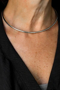 Colar Rígido Ajustável | Banho de Ródio | Moderno