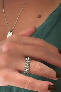 Anel Spikes | Banho de Ródio | Moderno