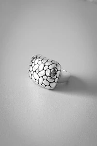 Anel Texturizado Orgânico | Prata 925 | Eletroformação