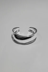 Bracelete Punho Orgânico P | Banho de Ródio | Elegante