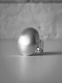 Anel Oval Liso Ajustável | Banho de Prata 925 | Moderno