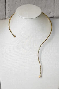 Choker Fio Orgânico Aberto | Banho Ouro 18k | Escultural